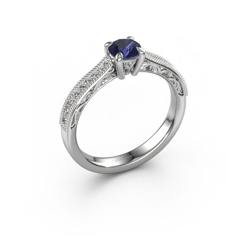 Belofte ring Shonta RND 950 platina saffier 4.7 mm