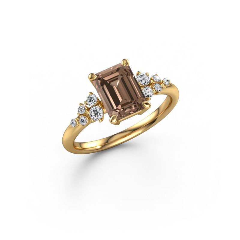 Verlovingsring Royce EME 585 goud bruine diamant 1.953 crt