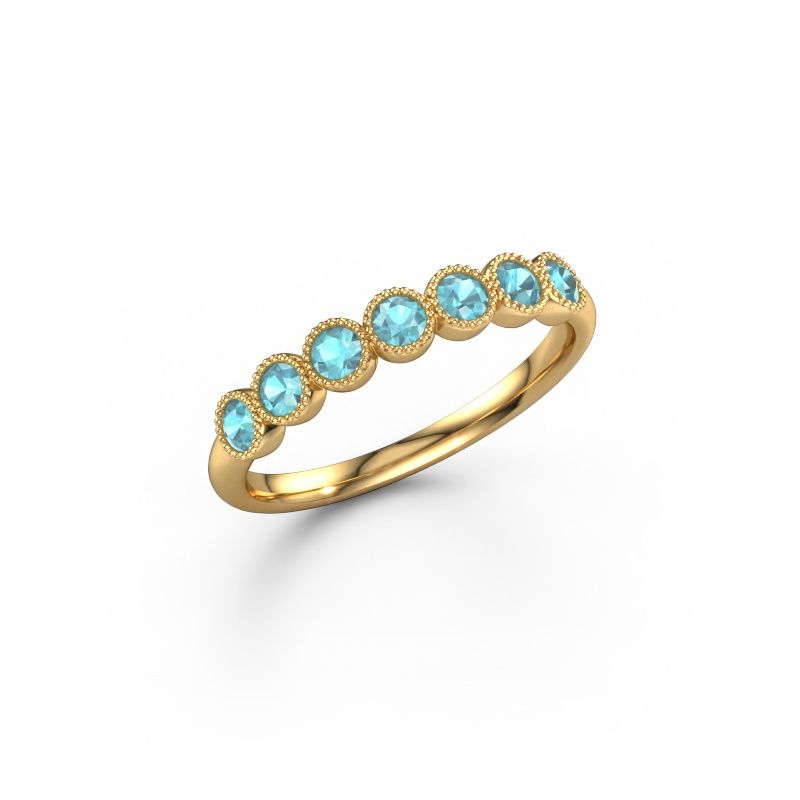 Ring Mariam half 585 gold blue topaz 2.4 mm