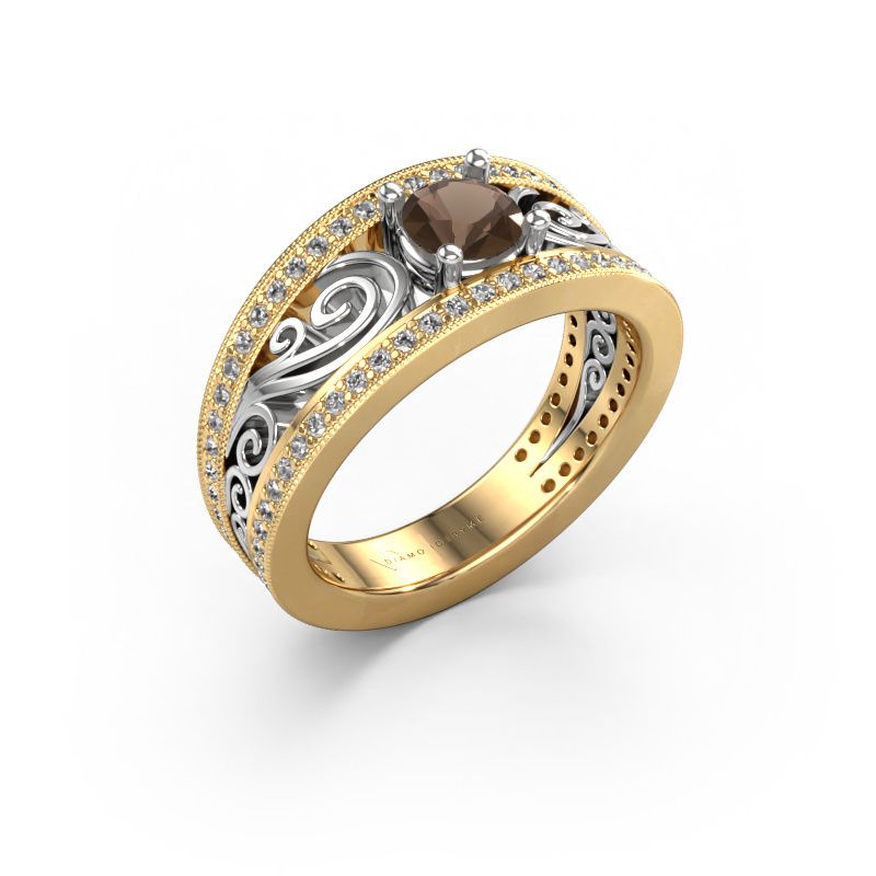 Verlovingsring Julliana 585 goud rookkwarts 5 mm