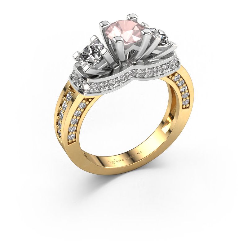 Engagement ring Phileine 585 gold morganite champagne 5 mm