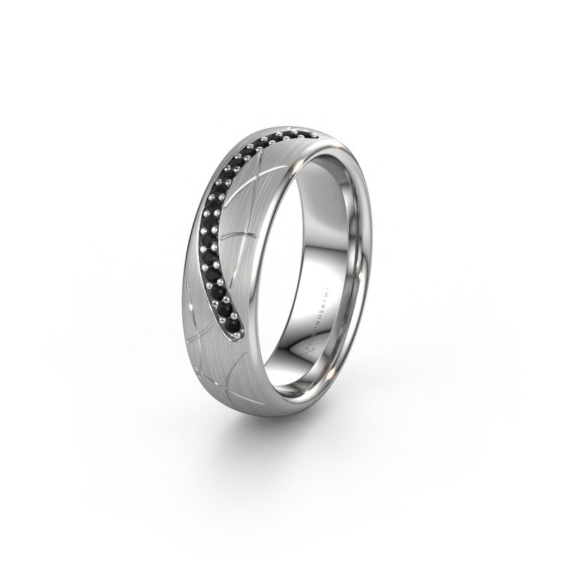 Trauring WH2060L36CM 585 Weißgold Schwarz Diamant ±6 x 2,2 mm