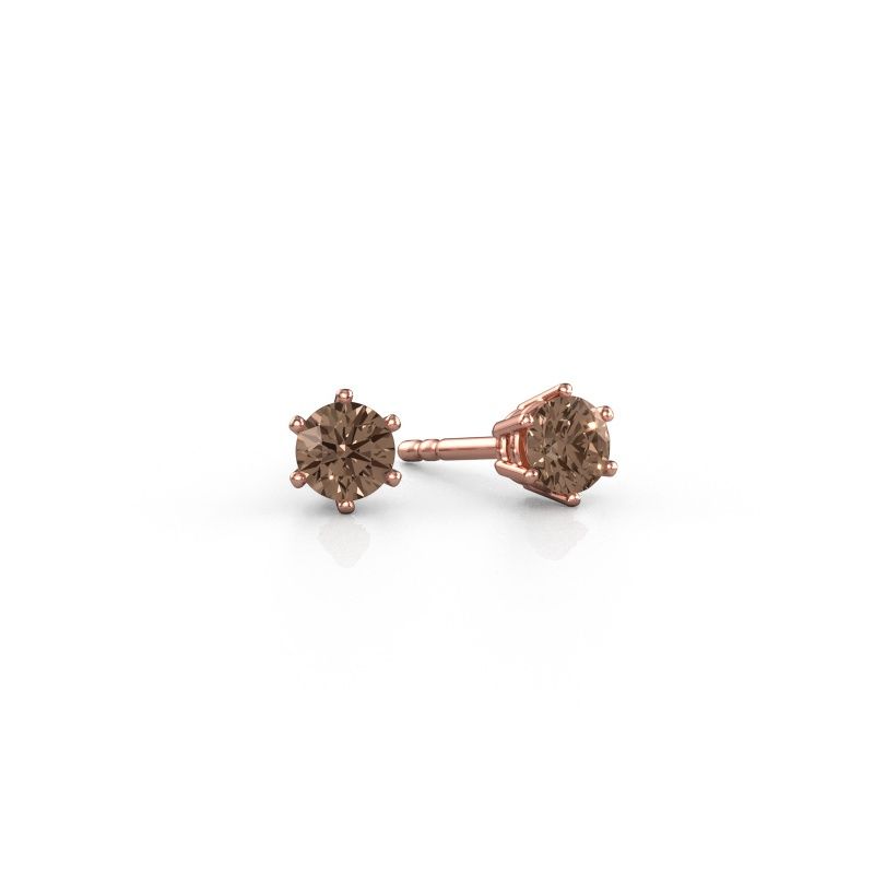 Oorbellen Fay 585 rosé goud bruine diamant 0.30 crt