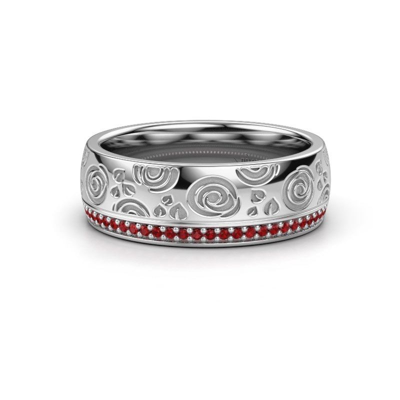 Image of Wedding ring WH2066L27D<br/>950 platinum ±7x2.4 mm<br/>Ruby 1 mm