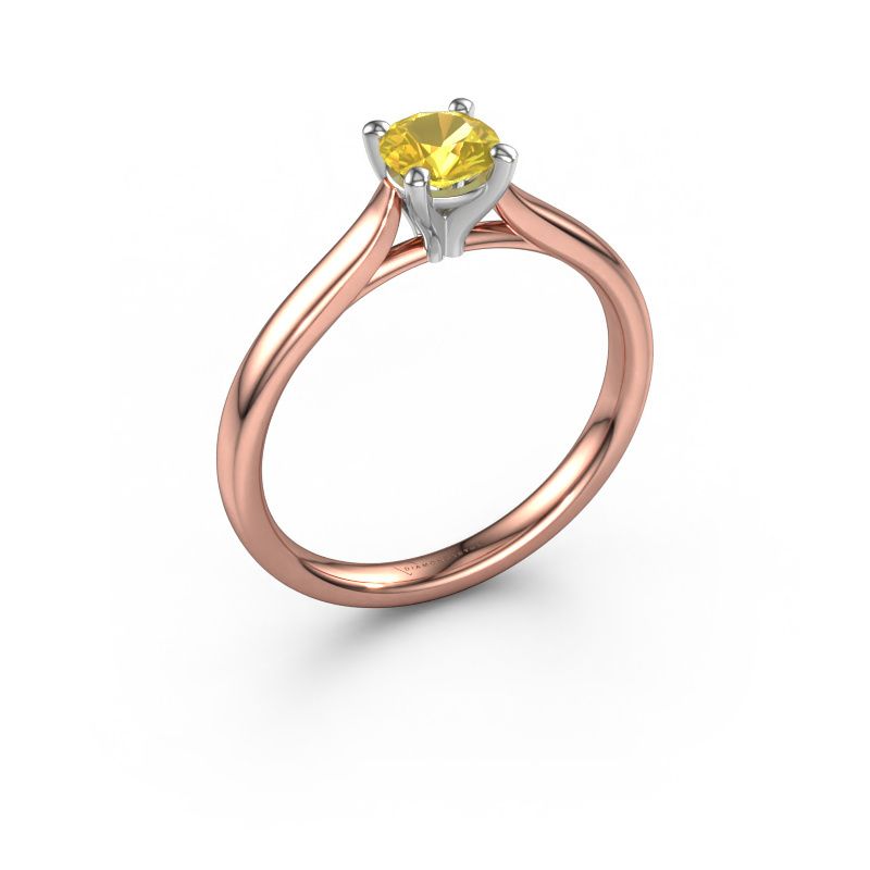 Verlobungsring Mignon RND 1 585 Roségold Gelb Saphir 5 mm