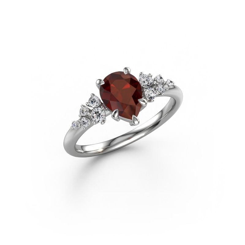 Ring Royce PER 950 platinum garnet 8x6 mm