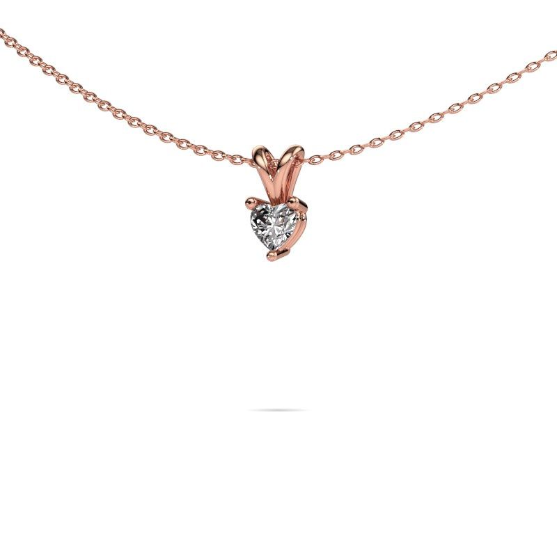 Pendant Garnet 585 rose gold zirconia 4 mm