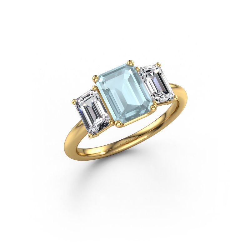 Engagement ring Sandra 585 gold aquamarine 8x6 mm