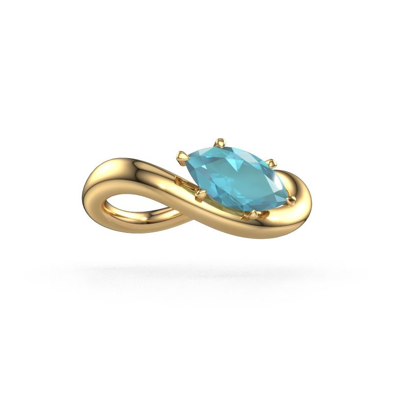 Engagement ring Chloe MRQ 585 gold blue topaz 10x5 mm
