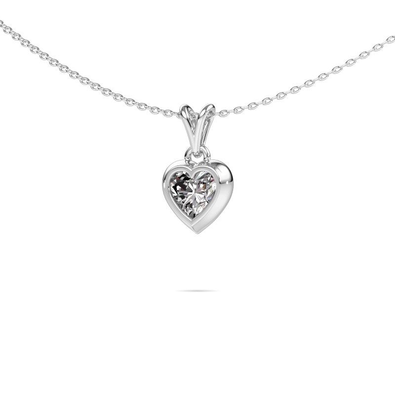 Afbeelding van Hanger Charlotte Heart 585 witgoud diamant 0.80 crt