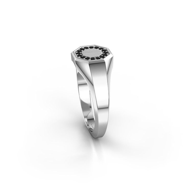 Image of Pinky ring floris octa 1<br/>585 white gold<br/>Black diamond 0.144 crt