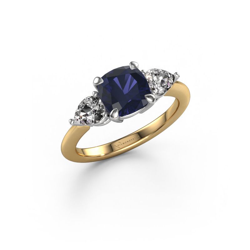 Bague de fiançailles Chanou CUS 585 or jaune saphir 7 mm
