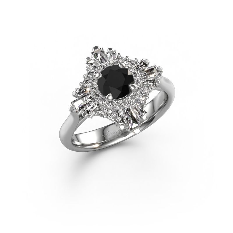 Verlovingsring Thalia 950 platina zwarte diamant 1.563 crt