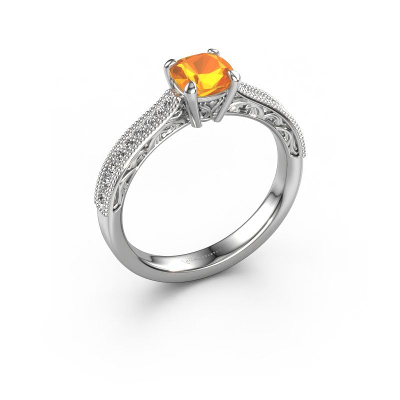Verlobungsring Shonta CUS 585 Weißgold Citrin 5.5 mm