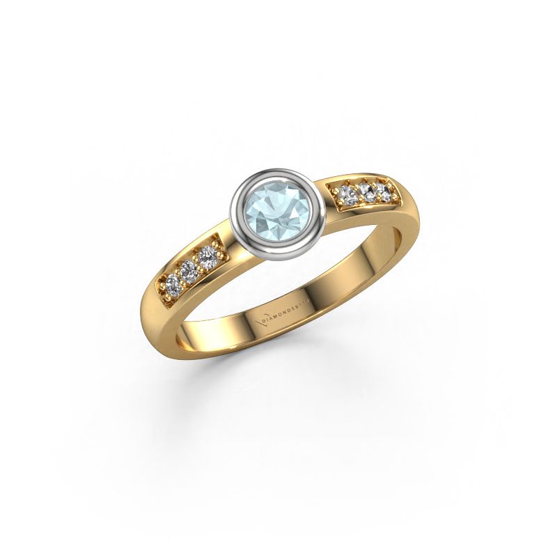 Verlobungsring Lieke 585 Gold Aquamarin 4 mm