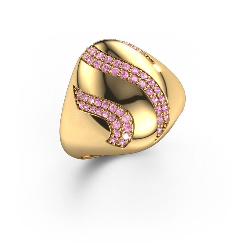 Ring Vilma 585 goud roze saffier 1.2 mm