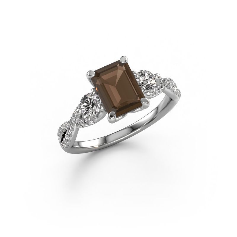 Verlovingsring Marilou EME 585 witgoud rookkwarts 8x6 mm