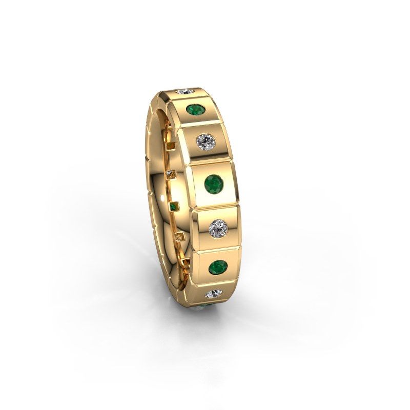 Image of Weddings ring WH2055L15DP<br/>585 gold ±5x2.4 mm<br/>Emerald