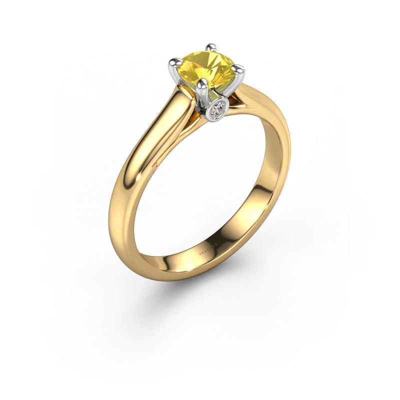 Verlobungsring Valorie RND 1 585 Gold Gelb Saphir 5 mm