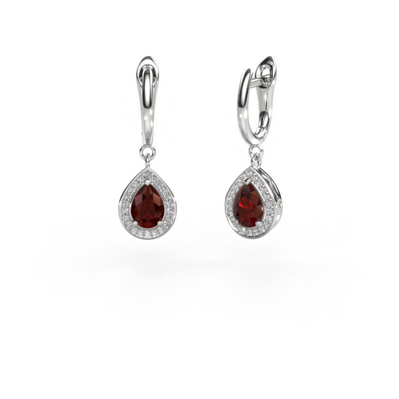 Drop earrings Ginger 1 950 platinum garnet 7x5 mm