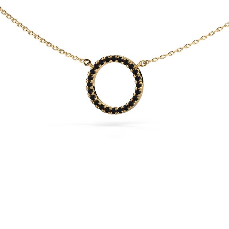Anhänger Circle 585 Gold Schwarz Diamant 0.216 crt