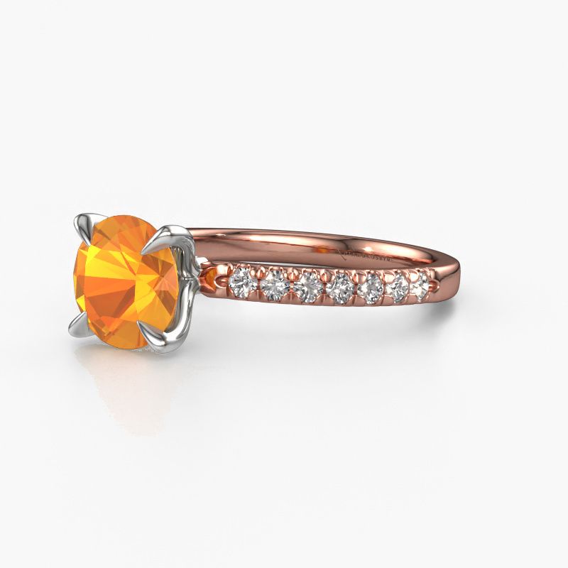 Image of Engagement Ring Crystal Rnd 2<br/>585 rose gold<br/>Citrin 7.3 Mm