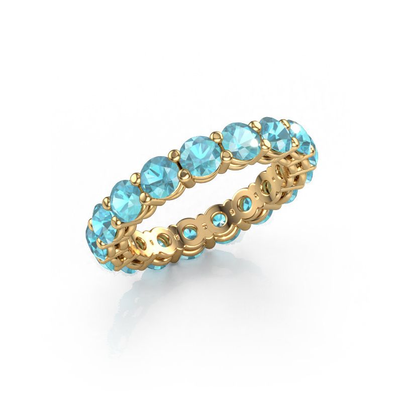Stackable ring Michelle full 3.7 585 gold blue topaz 3.7 mm