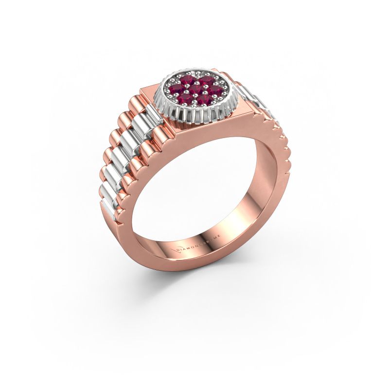 Herrenring Nout 585 Roségold Rhodolit 2 mm