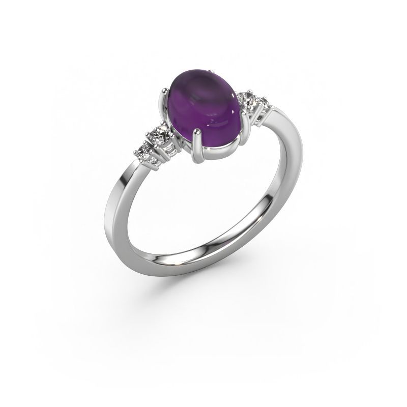 Ring Jelke 950 platinum amethyst 8x6 mm