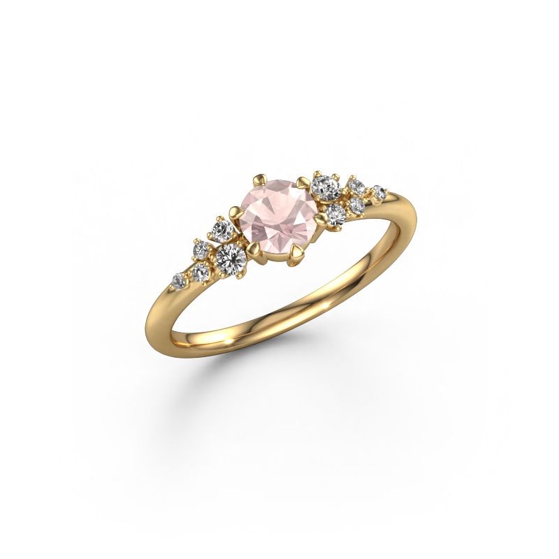 Engagement ring Royce RND 585 gold morganite champagne 5 mm