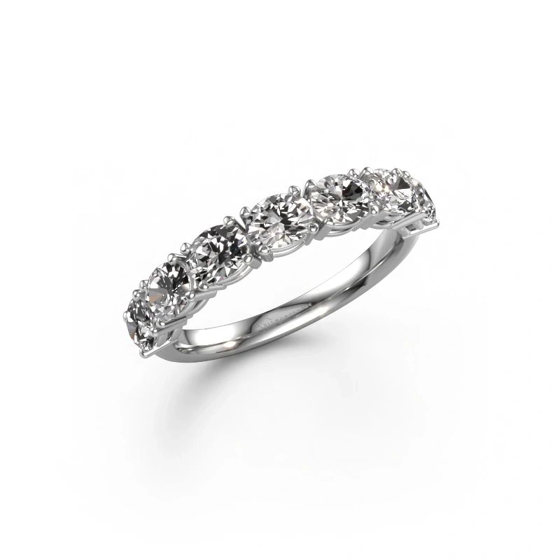 Bague Vivienne half OVL 585 or blanc diamant synthétique 1.05 crt