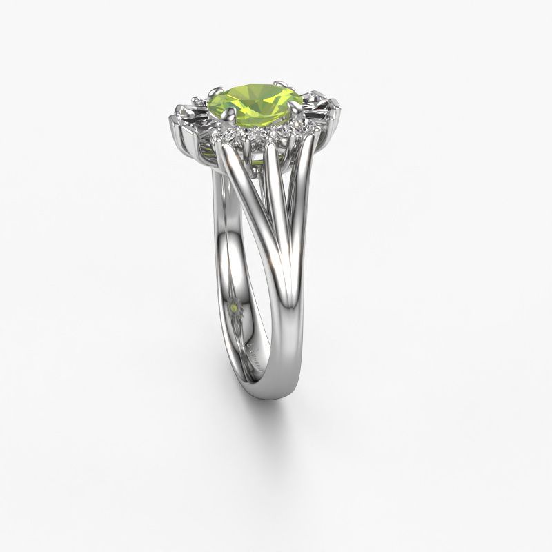 Image of Engagement ring Andrea 950 platinum peridot 7x5 mm