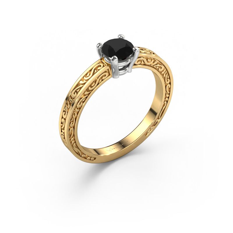 Engagement ring Claudette 1 585 gold black diamond 0.60 crt