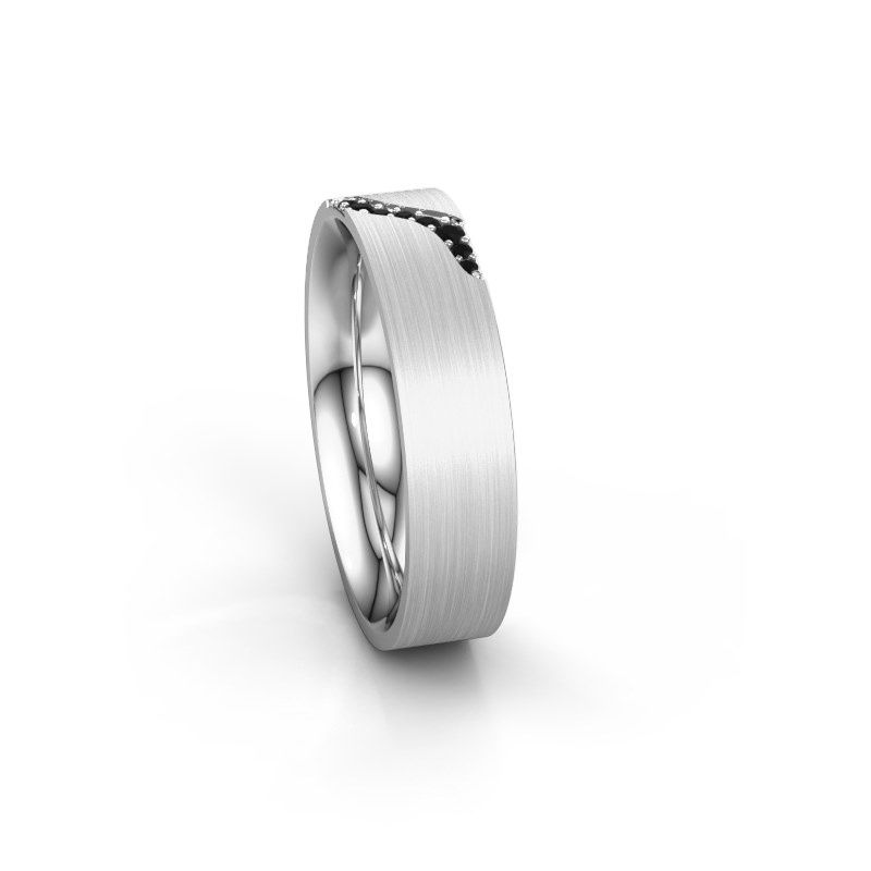 Image of Wedding ring WH2100L46BM<br/>585 white gold ±6x2 mm<br/>Black diamond