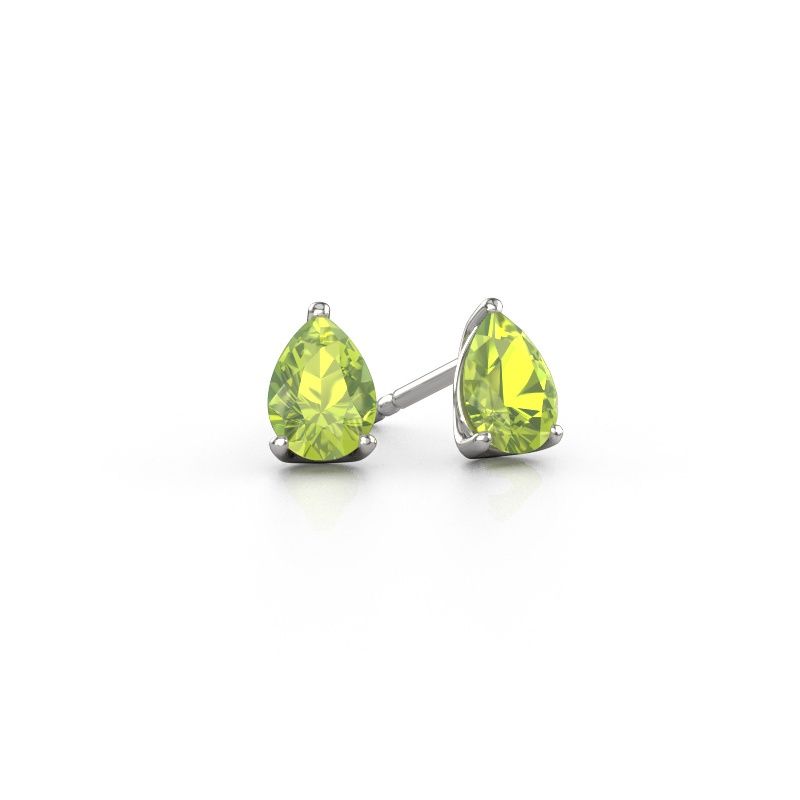 Ohrsteckers Sam PER 585 Weißgold Peridot 7x5 mm