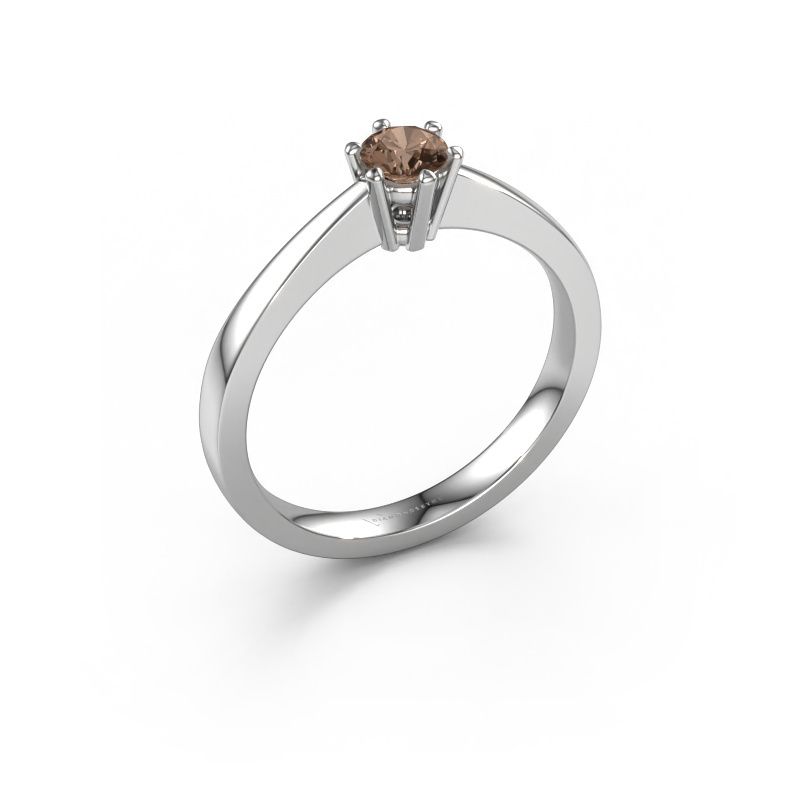 Verlovingsring Noortje 950 platina bruine diamant 0.25 crt