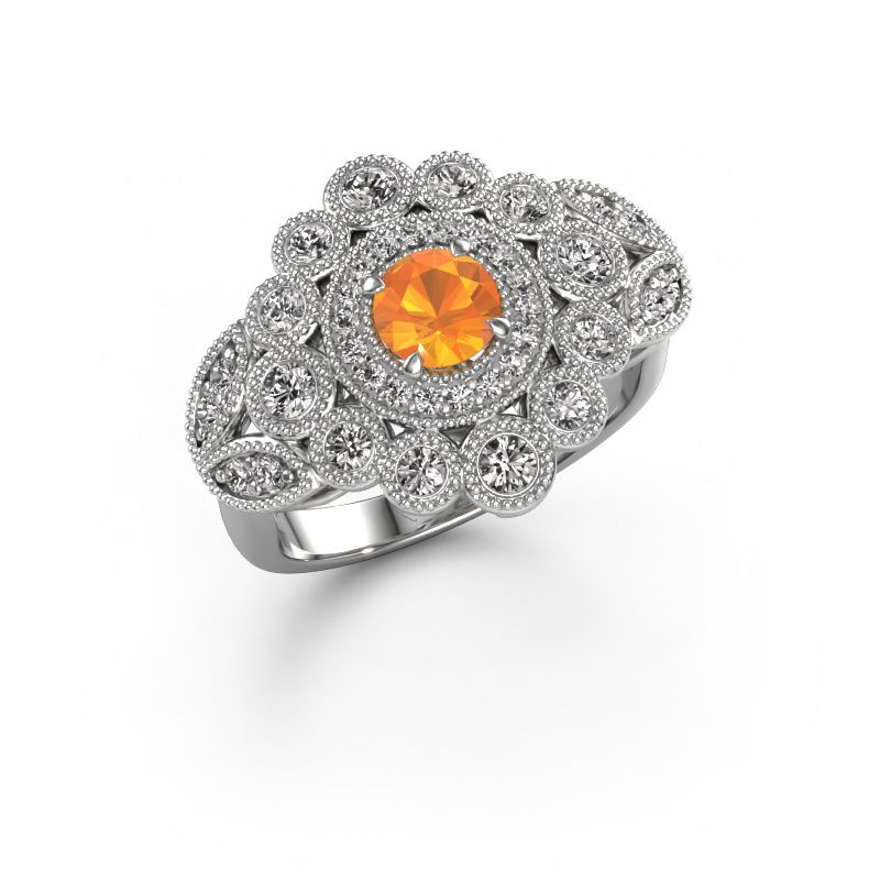 Ring Elia 585 white gold citrin 5 mm