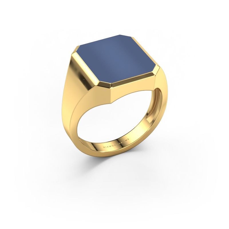 Siegelring Lars 3 light 585 Gold Blau Lagenstein 14x12 mm