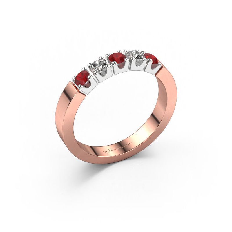 Ring Dana 5 585 rose gold ruby 3 mm