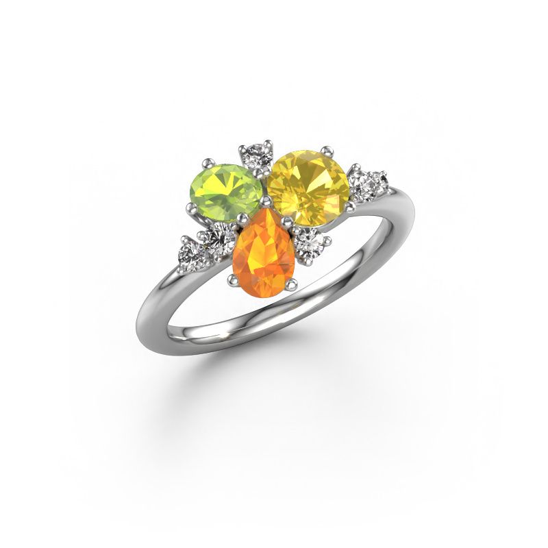 Ring Anja 585 Weißgold Gelb Saphir 5.4 mm