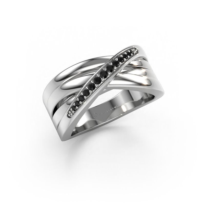 Bague Renna 2 950 platine diamant noir 0.147 crt