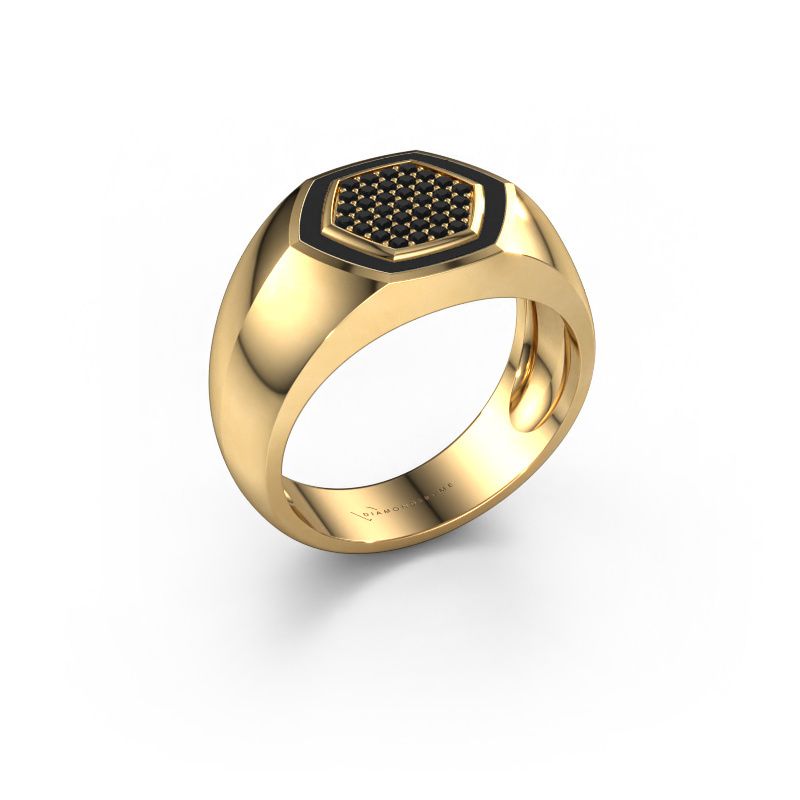 Herrenring Kris 585 Gold Schwarz Diamant 0.296 crt