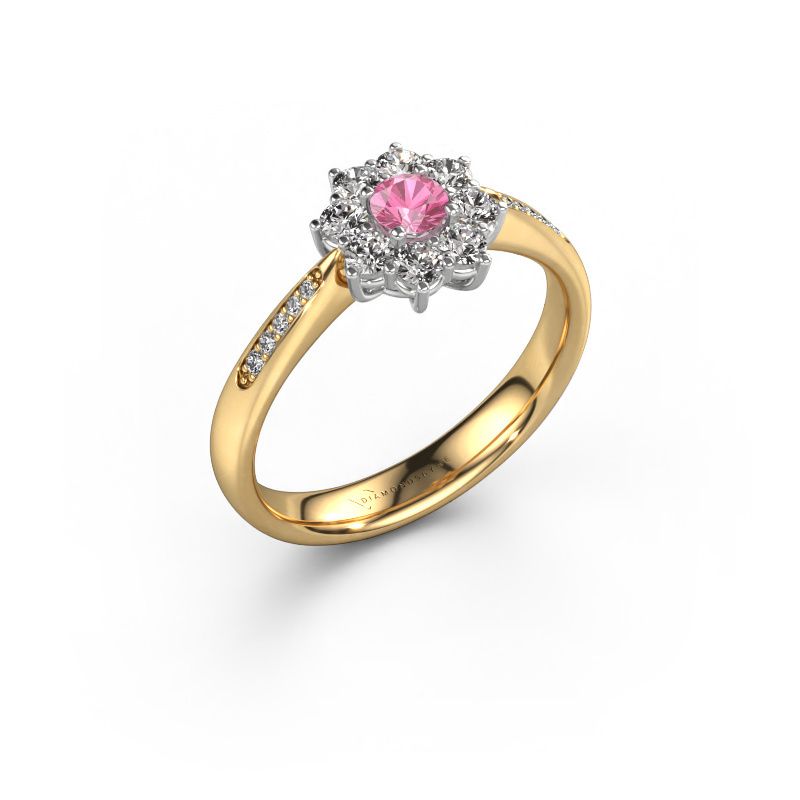 Verlobungsring Carolyn 2 585 Gold Pink Saphir 3.4 mm