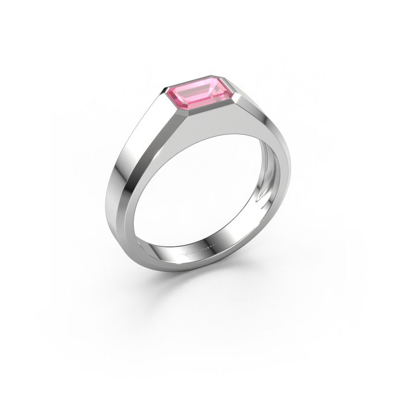 Men's ring Dylan 1 950 platinum pink sapphire 7x5 mm