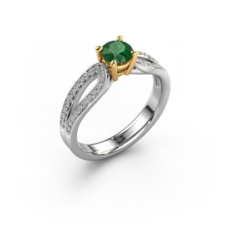 Engagement ring Antonia rnd 2 585 white gold emerald 5 mm