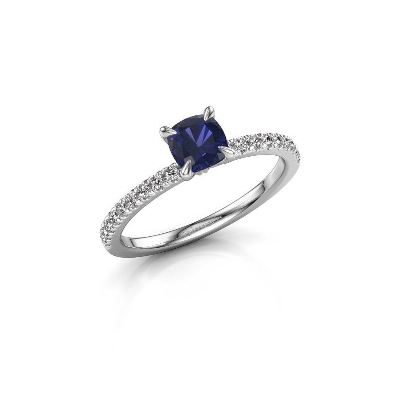 Image of Engagement Ring Crystal Cus 2<br/>585 white gold<br/>Sapphire 5 mm