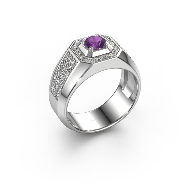 Men's ring Pavan 950 platinum amethyst 5 mm