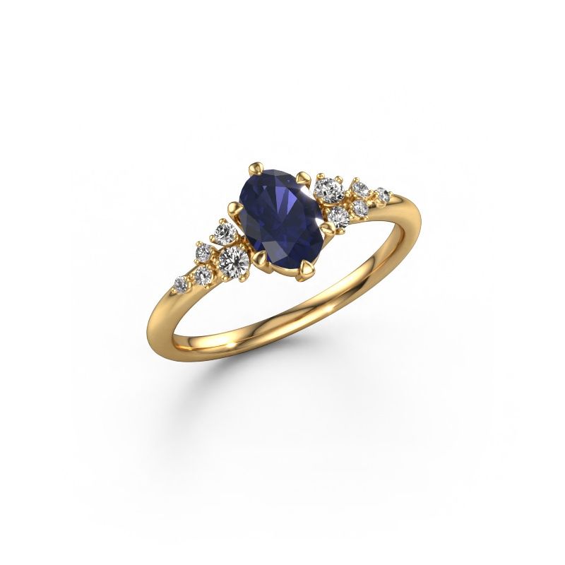 Ring Royce OVL 585 gold sapphire 7x5 mm