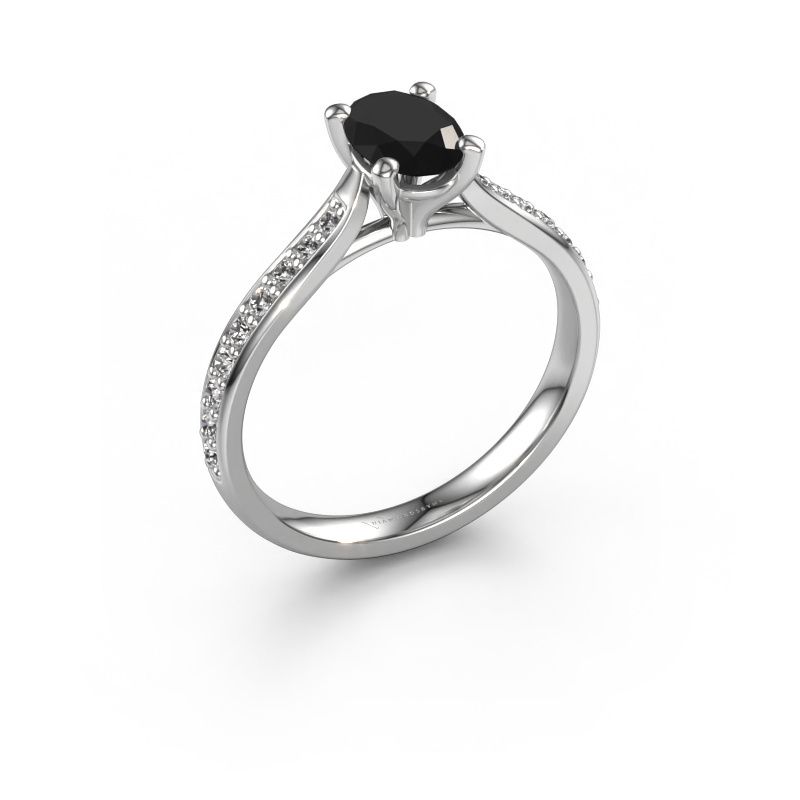 Verlovingsring Mignon OVL 2 950 platina zwarte diamant 1.05 crt