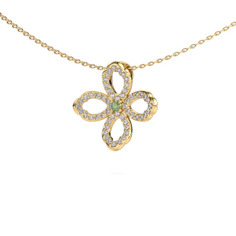 Kette Chelsea 585 Gold Turmalin grün 2 mm